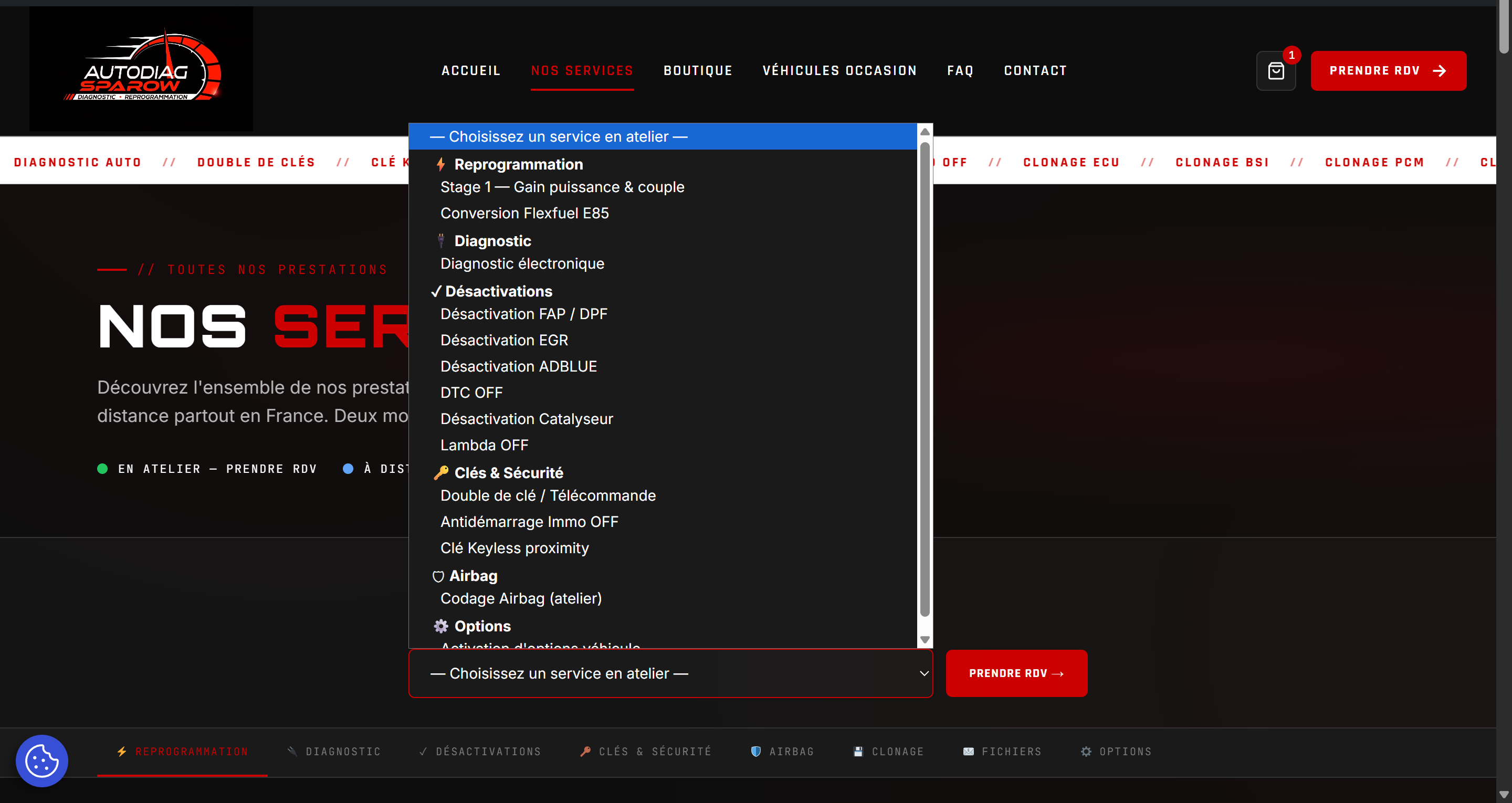 Catalogue complet des prestations