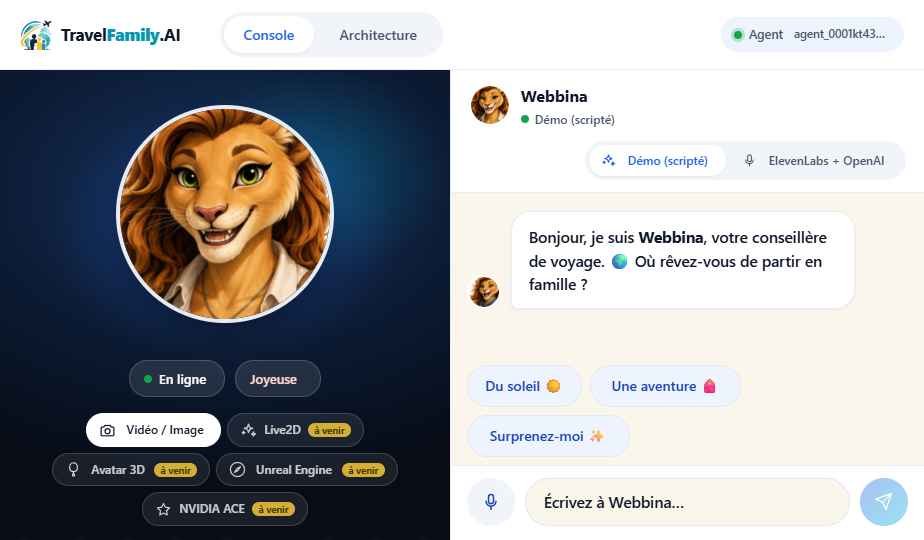 Console web TravelFamily.AI