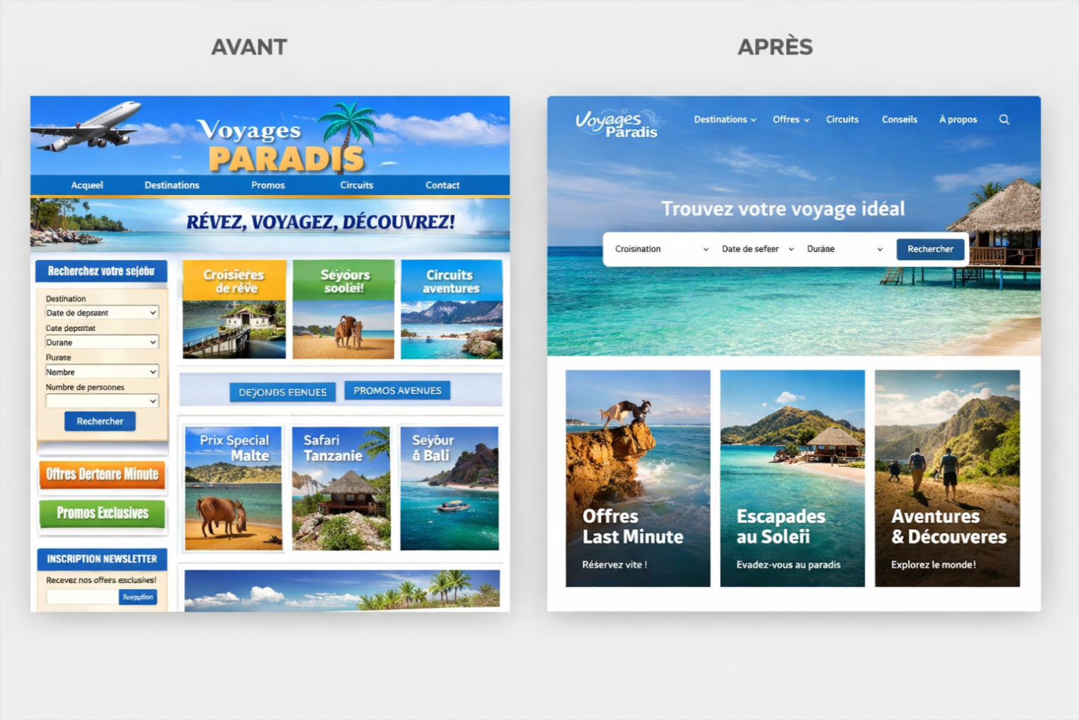 refonte fictive site voyage